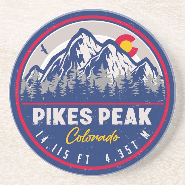 Pikes Peak Colorado Camping Wandern Getränkeuntersetzer (Vorne)
