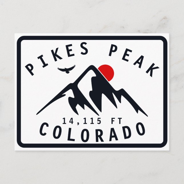 Pikes Peak Colorado Camping Wandern Postkarte (Vorderseite)