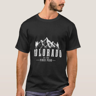 Pikes Peak Colorado Est 1806 Vintage Berge Hik T-Shirt