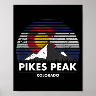 Pikes Peak Colorado-Flagge - Bergabenteuer Poster
