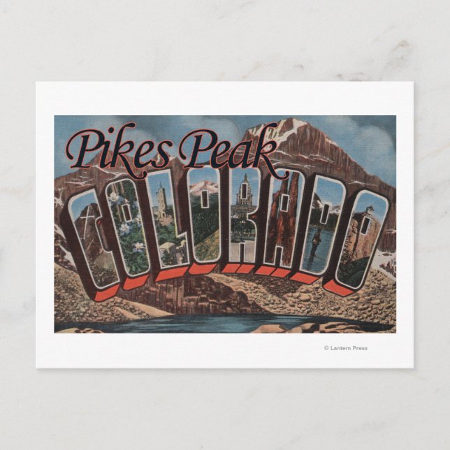 Pikes Peak, Colorado - Große Briefszenen Postkarte (Vorderseite)