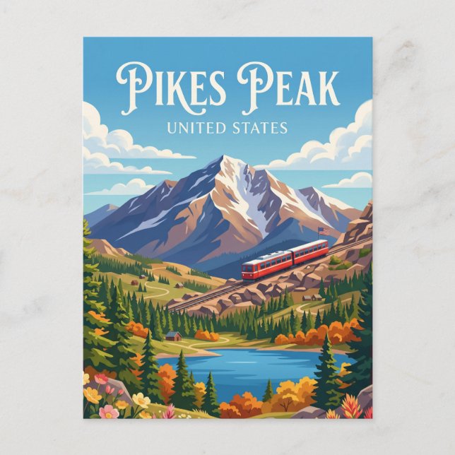 Pikes Peak Colorado Postkarte (Vorderseite)