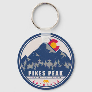 Pikes Peak Colorado Retro Sunset Souvenirs Schlüsselanhänger