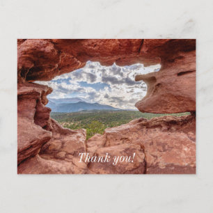 Pikes Peak durch ein Felsloch Danke Postkarte
