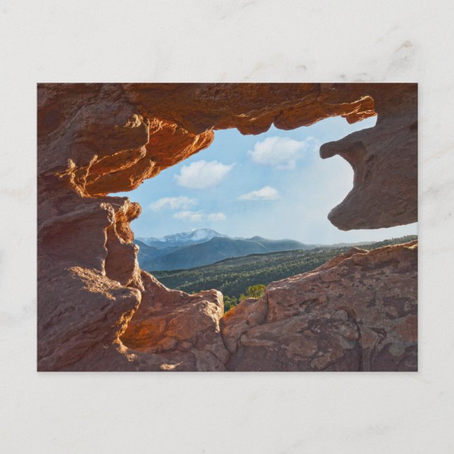 Pikes Peak Gerahmt, Colorado Postkarte (Vorderseite)