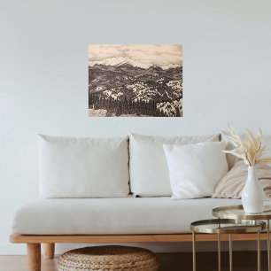 Pikes Peak Pen/Stift Illustration Poster