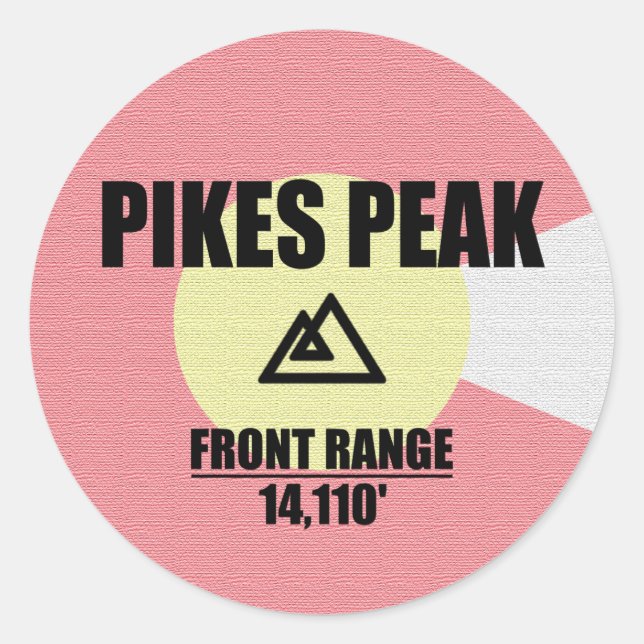 Pikes Peak Runder Aufkleber (Vorderseite)