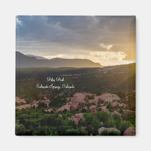 Pikes Peak Sunset Haze Carré Magnet