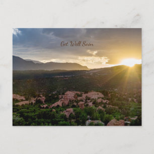 Pikes Peak Sunset Haze Get Well Postcard Postkarte