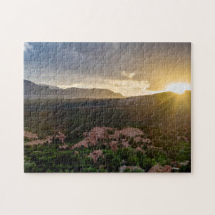Pikes Peak Sunset Haze Jigsaw Puzzle