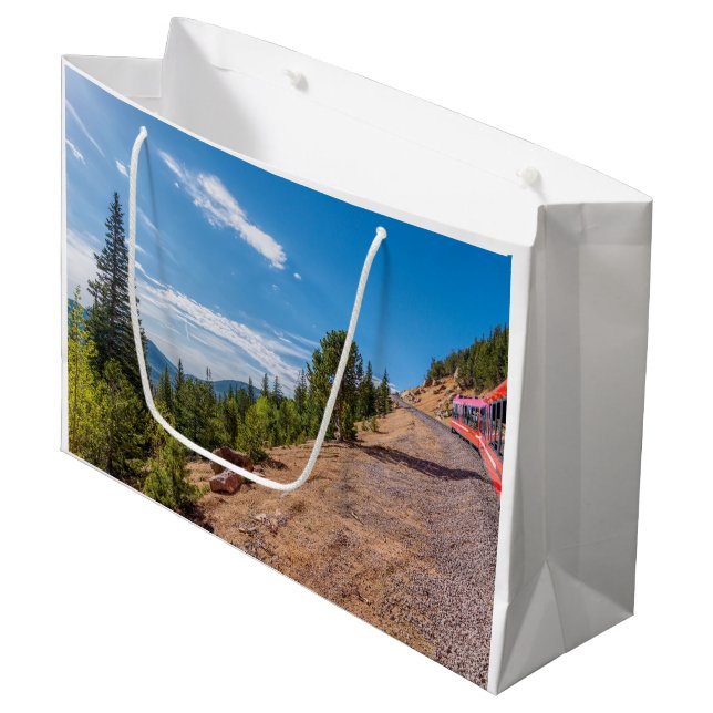 Pikes Peak Trai Ride Große Geschenktasche Große Geschenktüte (Vorderseite Schrägansicht)