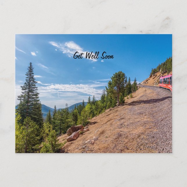 Pikes Peak Train Ride bald wieder gut Postkarte (Vorderseite)