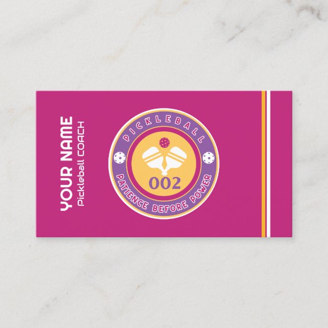 Pikleball-Coach pink Visitenkarte (Vorderseite)