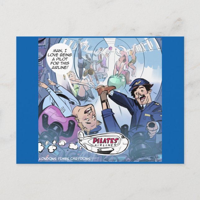 Pilates Airlines Rick London Funny Gifts Postkarte (Vorderseite)