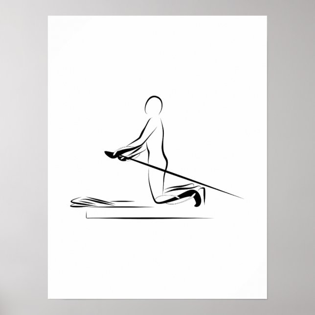 Pilates - Armkreise auf dem Reformer-Plakat Poster (Vorne)