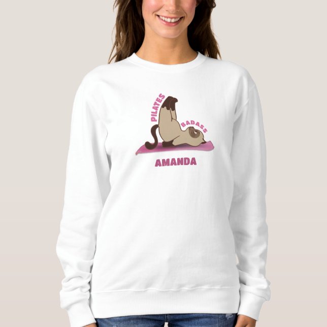 Pilates Badass Workout Kitty Cat Sweatshirt (Vorderseite)