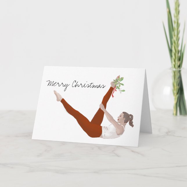 Pilates Christmas Card Feiertagskarte (Vorderseite)