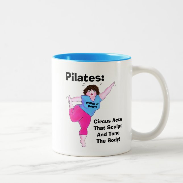 "PILATES- Circus Acts" Zweifarbige Tasse (Rechts)
