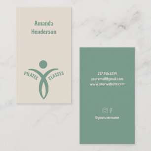 Pilates Classes Simple Green Logo Visitenkarte