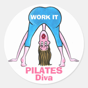 PILATES Diva Runder Aufkleber