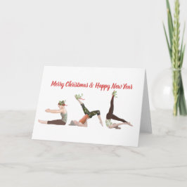 Pilates Frohe Weihnachten und glückliche Neujahrsk Karte