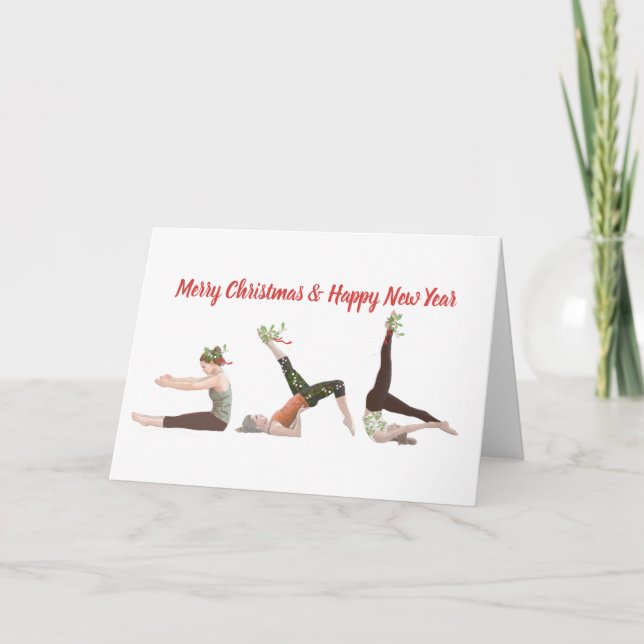 Pilates Frohe Weihnachten und glückliche Neujahrsk Karte (Vorderseite)