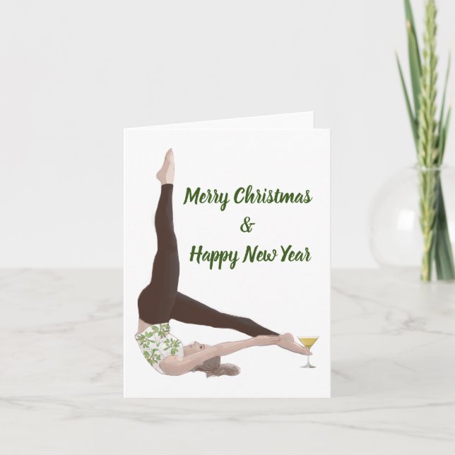 Pilates frohe Weihnachten und glückliches Neues Ja (Vorderseite)