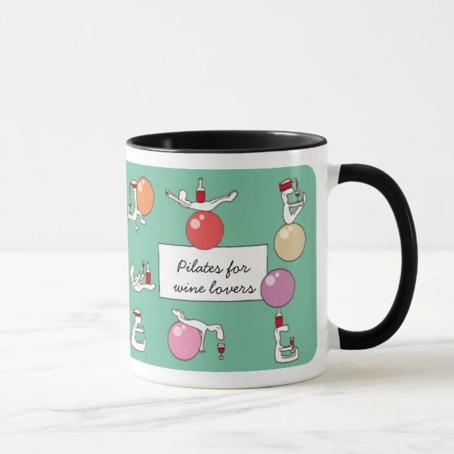 Pilates für Winelovers Tasse, grün Tasse (Rechts)