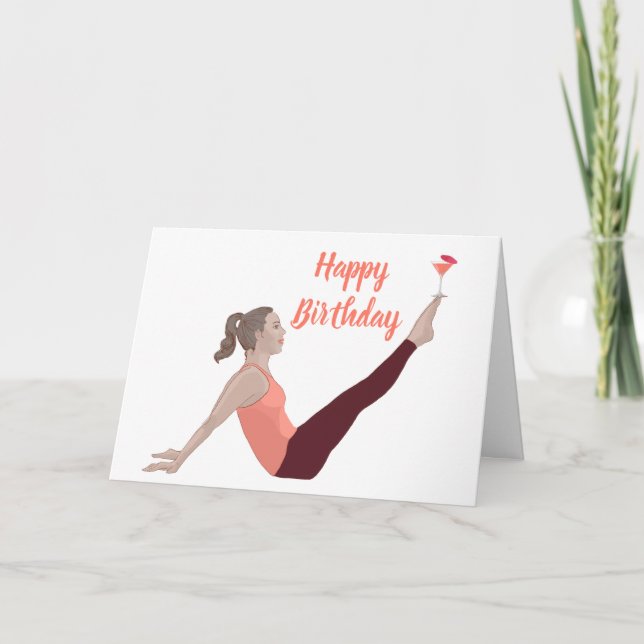 Pilates Happy Birthday Card Karte (Vorderseite)