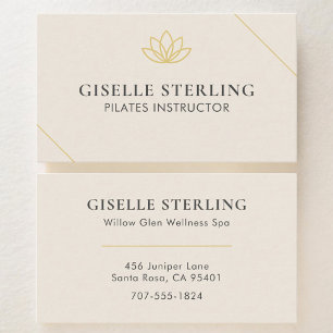 Pilates-Inderin Lotus Visitenkarte