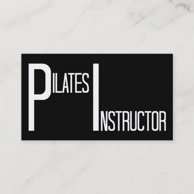 Pilates Instructor Black and White Visitenkarte (Vorderseite)