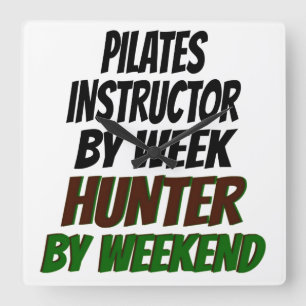 Pilates Instructor Hunter Quadratische Wanduhr
