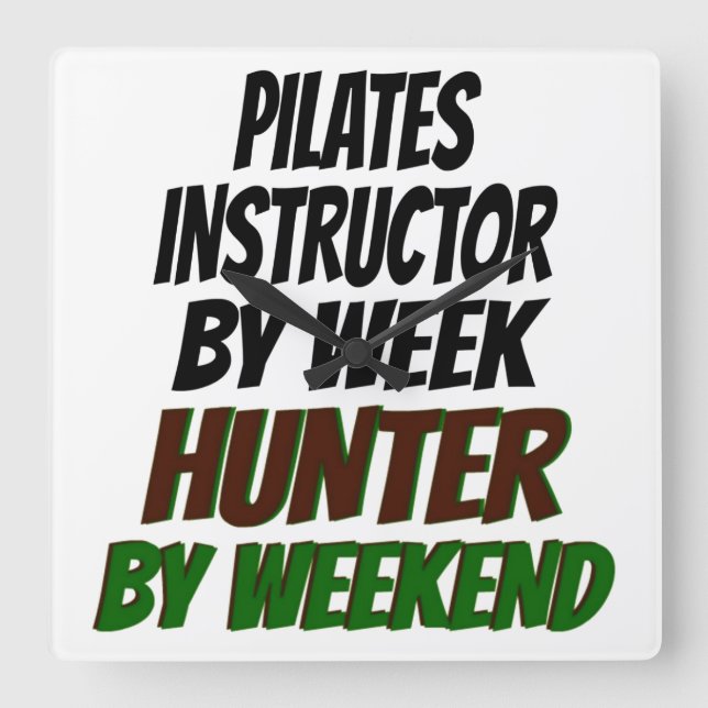 Pilates Instructor Hunter Quadratische Wanduhr (Vorderseite)