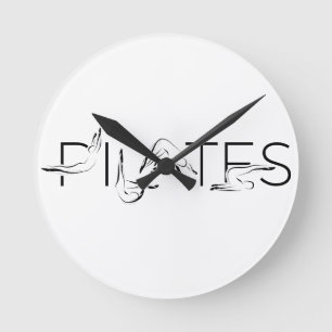 Pilates Instructor Pilates Letters Runde Wanduhr