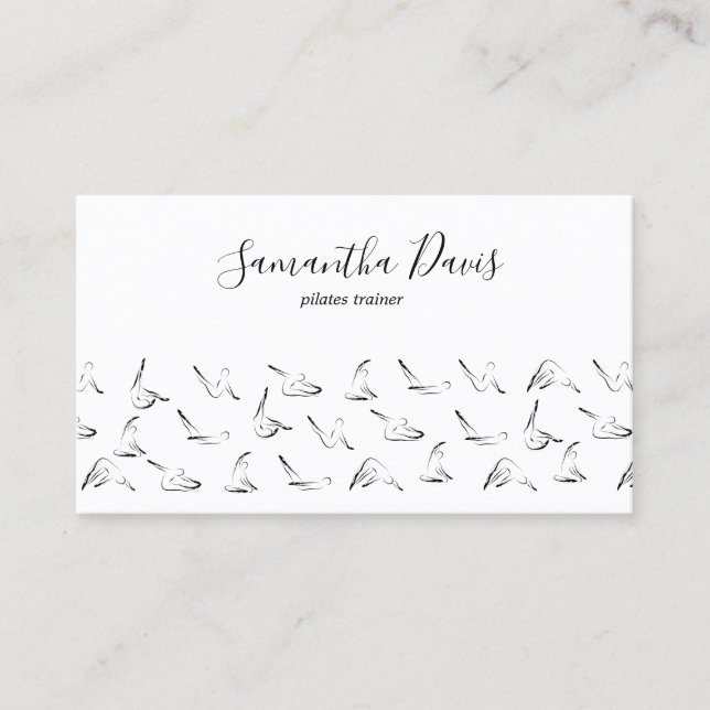 Pilates Instructor Pilates Trainer Business Card Visitenkarte (Vorderseite)