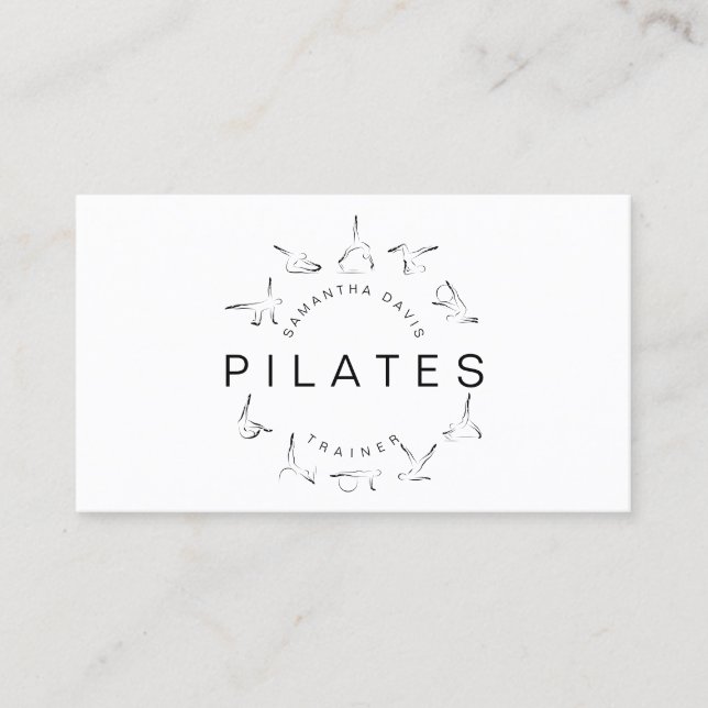 Pilates Instructor Pilates Trainer Business Card Visitenkarte (Vorderseite)