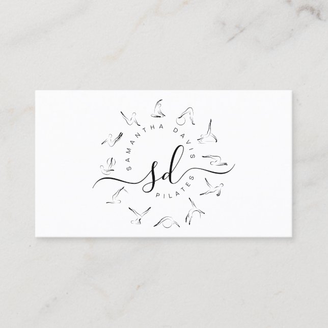 Pilates Instructor Pilates Trainer Business Card Visitenkarte (Vorderseite)