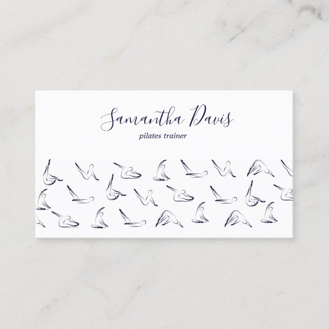 Pilates Instructor Pilates trainer Business Card Visitenkarte (Vorderseite)