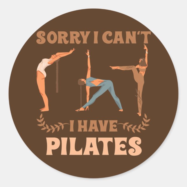 Pilates Instructor Women Sports Funny Pilates Runder Aufkleber (Vorderseite)
