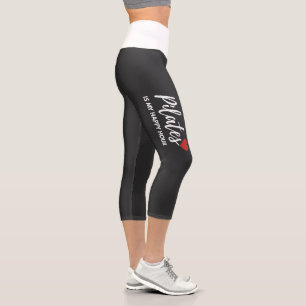 Pilates ist mein Happy Hour Stress Relief Capri Leggings