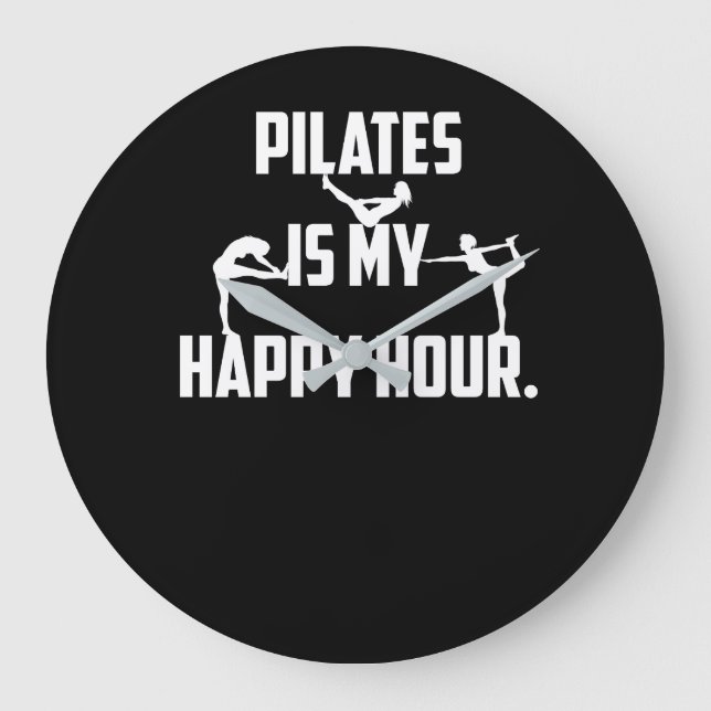 Pilates ist meine glückliche Stunde Große Wanduhr (Vorderseite)
