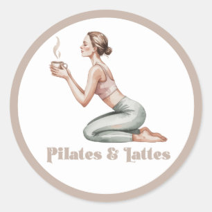 Pilates & Lattes Wellness-Erfahrungsparty Runder Aufkleber
