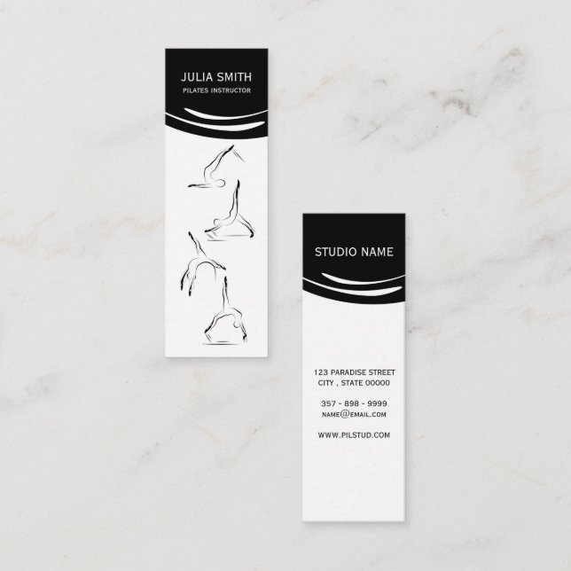 Pilates-Lehrer Mini Visitenkarte (Vorne/Hinten)