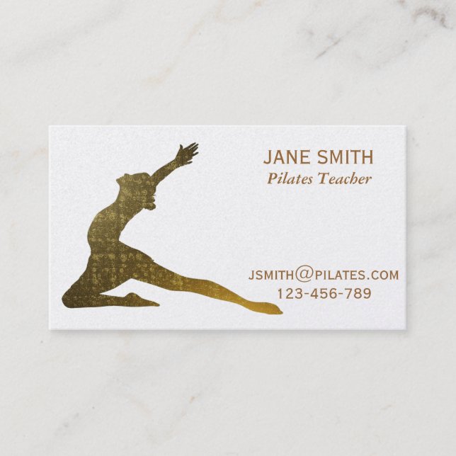 Pilates Lehrer Pilates Lehrer stilvoll Visitenkarte (Vorderseite)