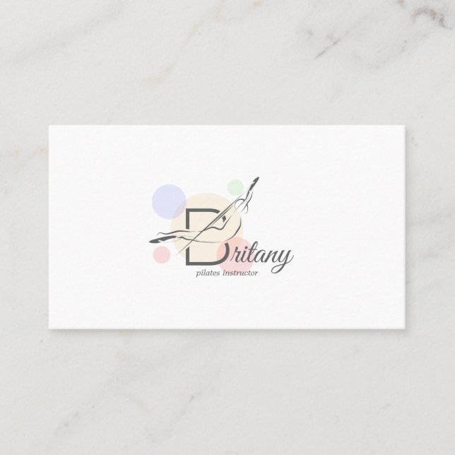 Pilates Letter B Pose | Monogram Letter B Pilates Visitenkarte (Vorderseite)