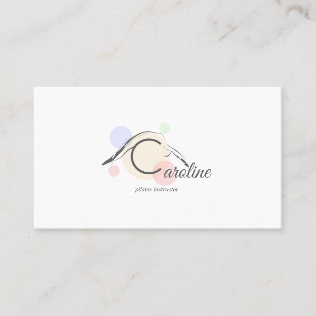 Pilates Letter C-Pose | Monogram Letter C Pilates Visitenkarte (Vorderseite)