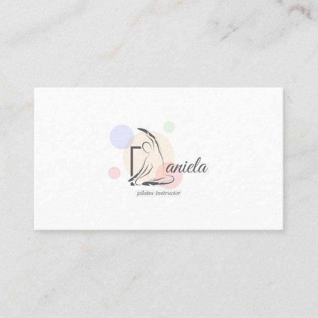 Pilates Letter D Pose | Monogram Letter D Pilates Visitenkarte (Vorderseite)