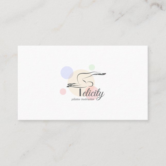 Pilates Letter F Pose | Monogram Letter F Pilates Visitenkarte (Vorderseite)