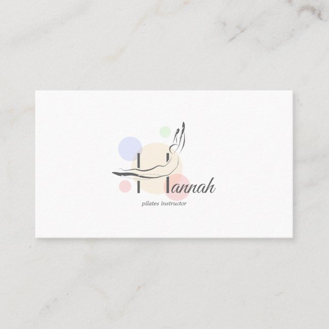 Pilates Letter H Pose | Monogram Letter H Pilates Visitenkarte (Vorderseite)