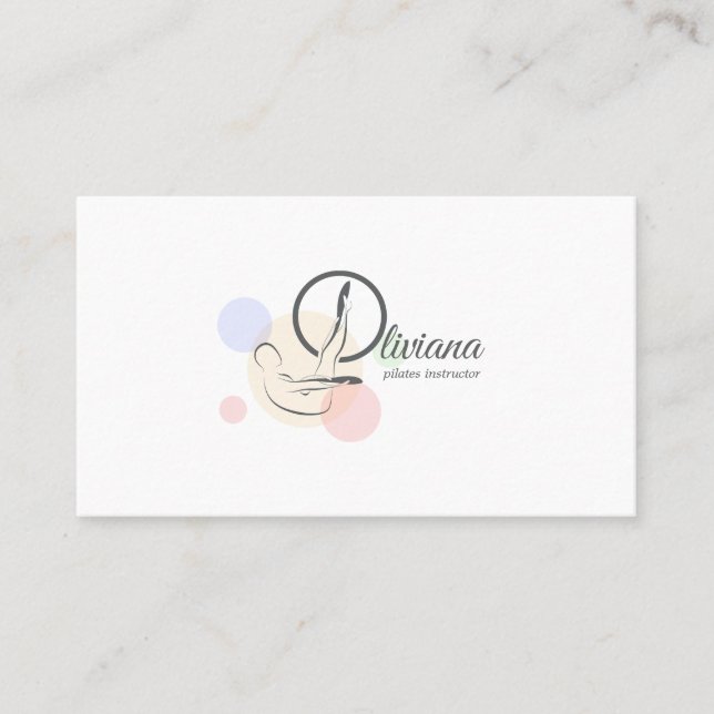 Pilates Letter O Pose | Monogram Letter O Pilates Visitenkarte (Vorderseite)